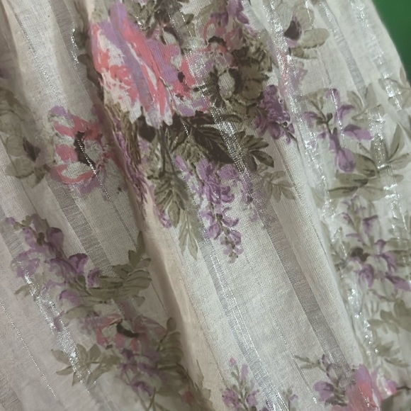 ASOS Pink and Cream Peplum Blouse with Bishop Sleeves - Picture 8 of 9